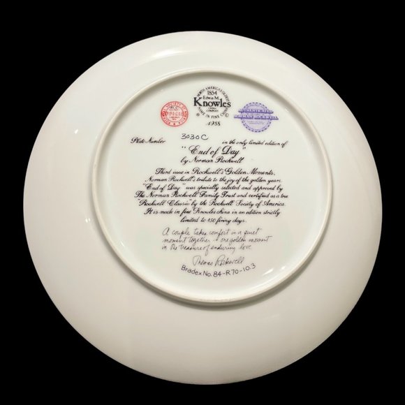 Vintage Collector Plate "End of day" by Norman Rockwell, 1988 - Picture 2 of 3